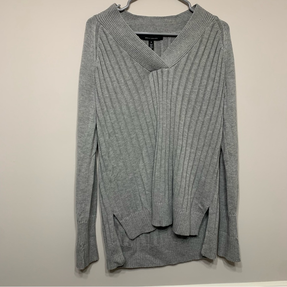 Gray tunic sweater